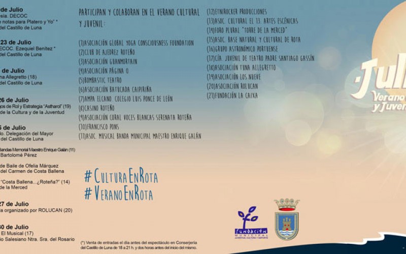 Programa Cultural del 1 al 15 de Julio en Rota